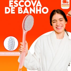 Escova de Banho Dupla Face Rosa Macio Escova de Chuveiro Massageador
