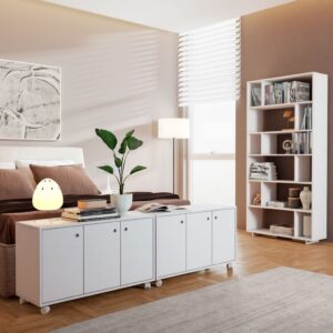 Escritório Completo 6 Portas 7 Prateleiras Branco Bkd Brv