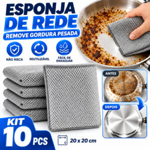 Esponja de Rede para Cozinha Kit 5 10 20 Pano Lava Louça Panela Fogão
