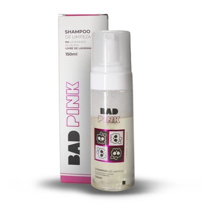 Espuma Shampoo de Limpeza Bad Pink 150ml Para Extensão E Alongamento — Cabelos