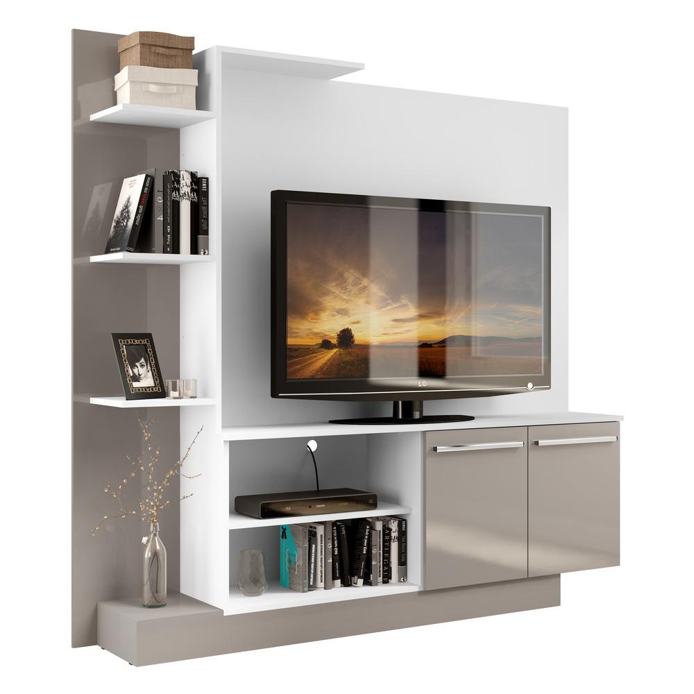 Estante com Suporte para TV até 55" Multimóveis Denver Branca Lacca — TV e Vídeo
