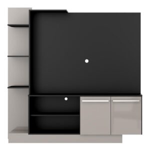 Estante com Suporte para TV até 55″ Multimóveis Denver Preta Lacca