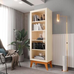 Estante Livreiro Retrô Alta Com 5 Prateleiras 173 Cm Eiffel Off White