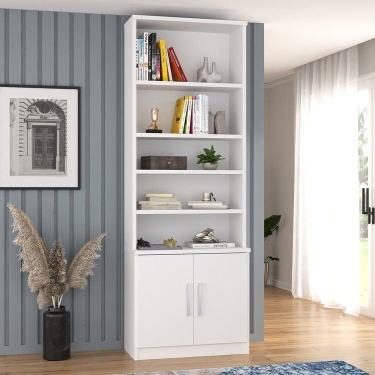 Estante Multiuso de Livros 2 Portas 5 Prateleiras 100% Mdf