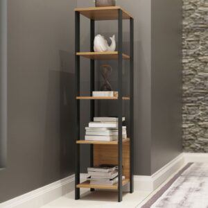 Estante para Livros 4 Prateleiras 100% Mdf Freijó Preto Fosco Pradel