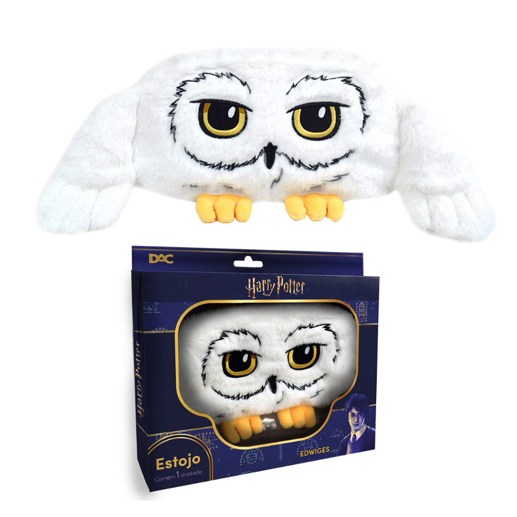 Estojo Fluffy Pelúcia Coruja Edwiges Harry Potter Dac