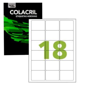Etiqueta Adesiva A4 100 Folhas para Impressora 63,5 X 46,6mm Modelo