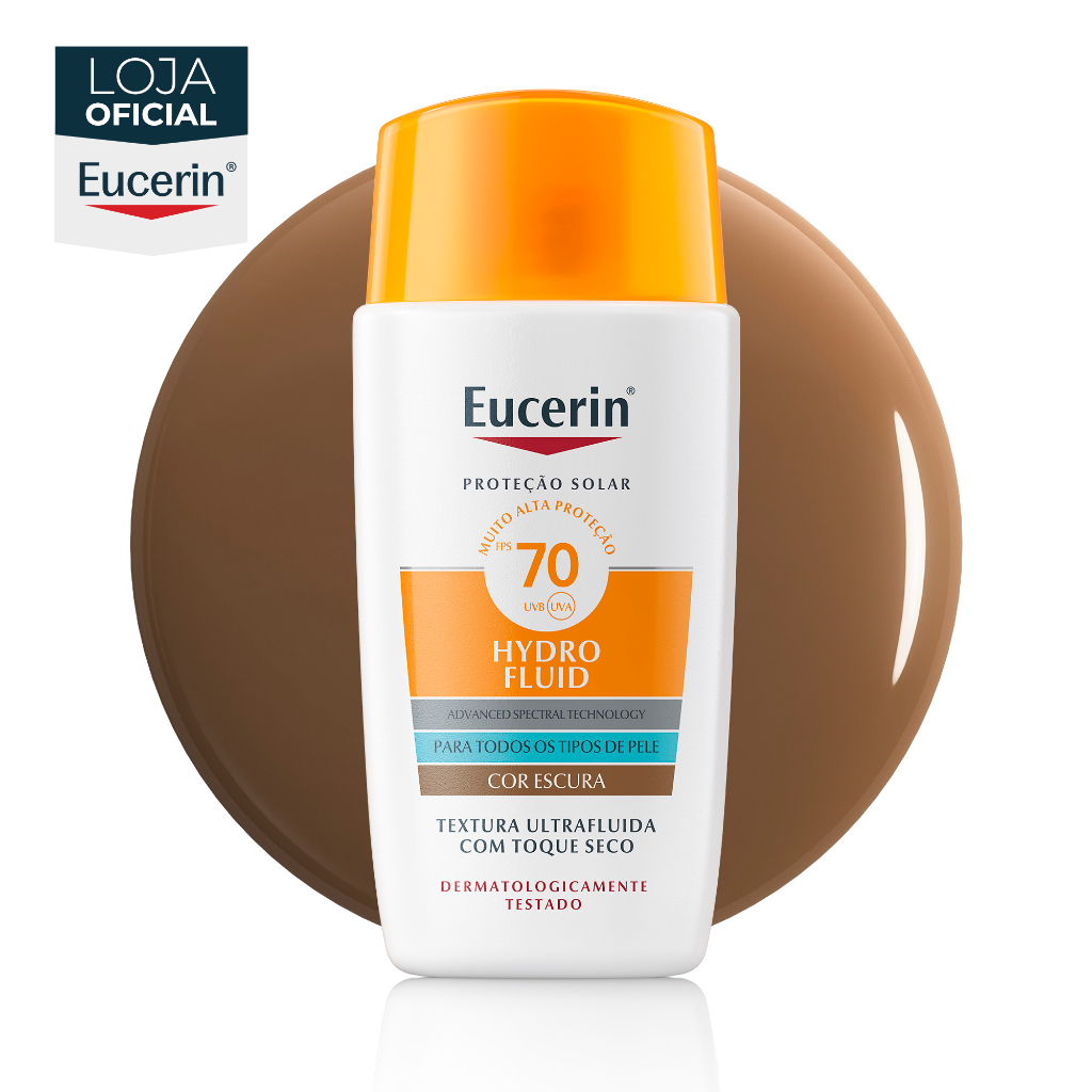 Eucerin Sun Protetor Solar Facial Hydro Fluid Cor Escura Fps 70 50ML — Skincare