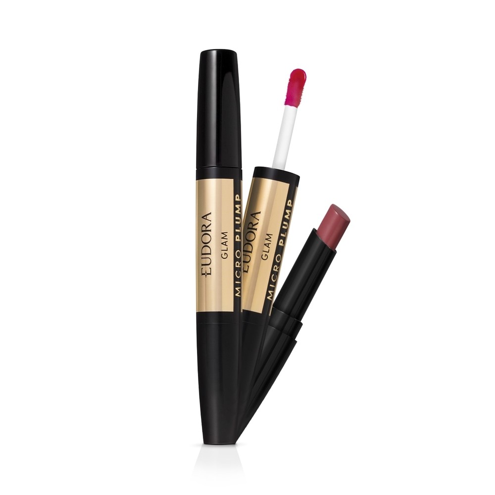 Eudora Glam Micro Plump Batom Duo Malva Essencial 1,8g — Maquiagem