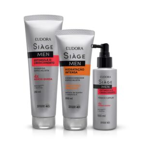 Eudora Kit Siàge Men: Shampoo 250ml Condicionador 200ml Tônico