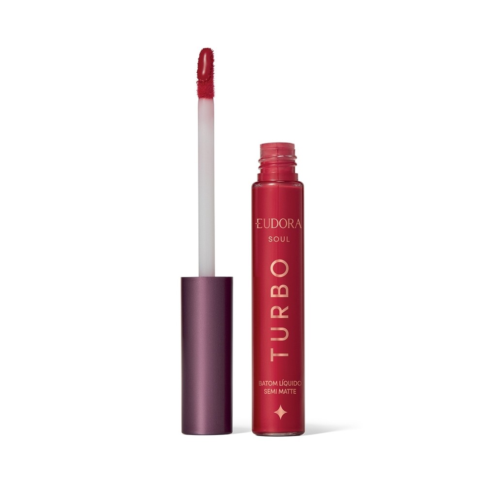 Eudora Soul Turbo Batom Líquido Vermelho Turbinado Semi Mate 5ml — Maquiagem