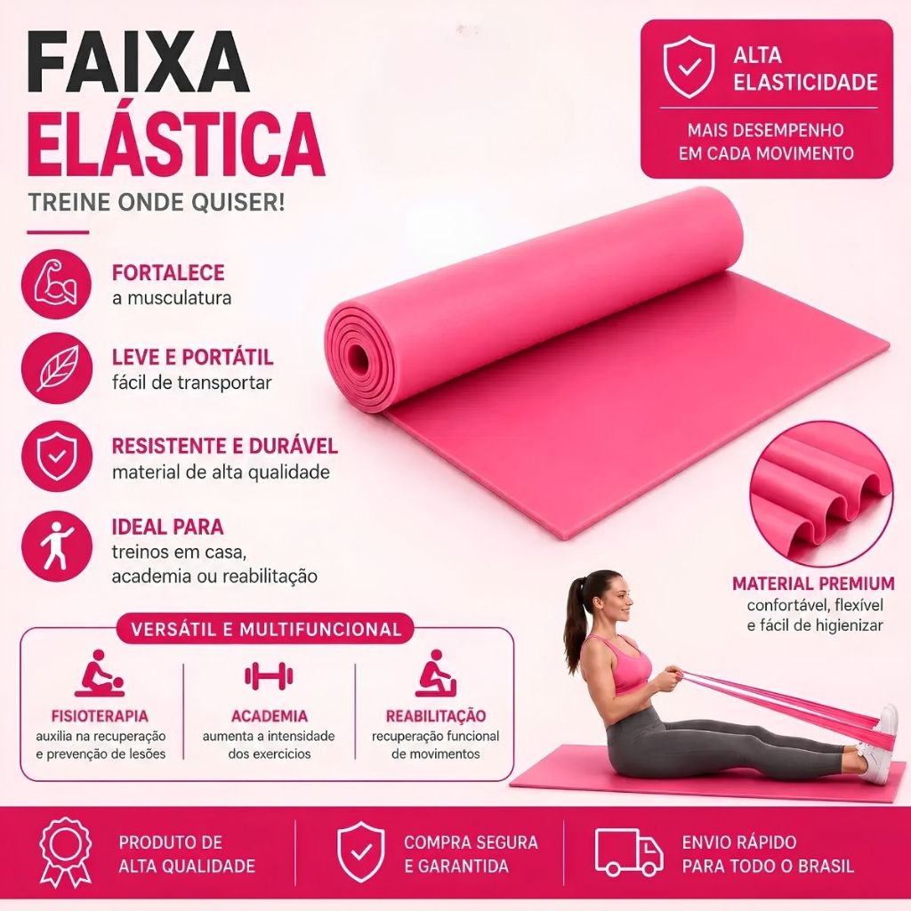 Faixa Elástica Thera Band 1,5m 0,35mm Dufit Para Treino Exercícios