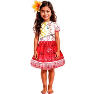 Fantasia Infantil da Moana 2 Carnaval pra Menina Vestido Havaiana