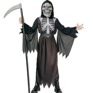 Fantasia Infantil Halloween pra Menino Esqueleto da Morte de Luxo