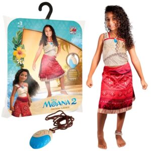 Fantasia Infantil Moana 2 Com Colar Super Magia Nova Brink