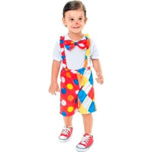 Fantasia Infantil Palhacinho Carnaval Completa Suspensório