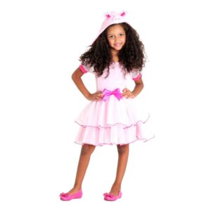 Fantasia Infantil Porquinha Rosa Vestido C Capuz Abrakadabra