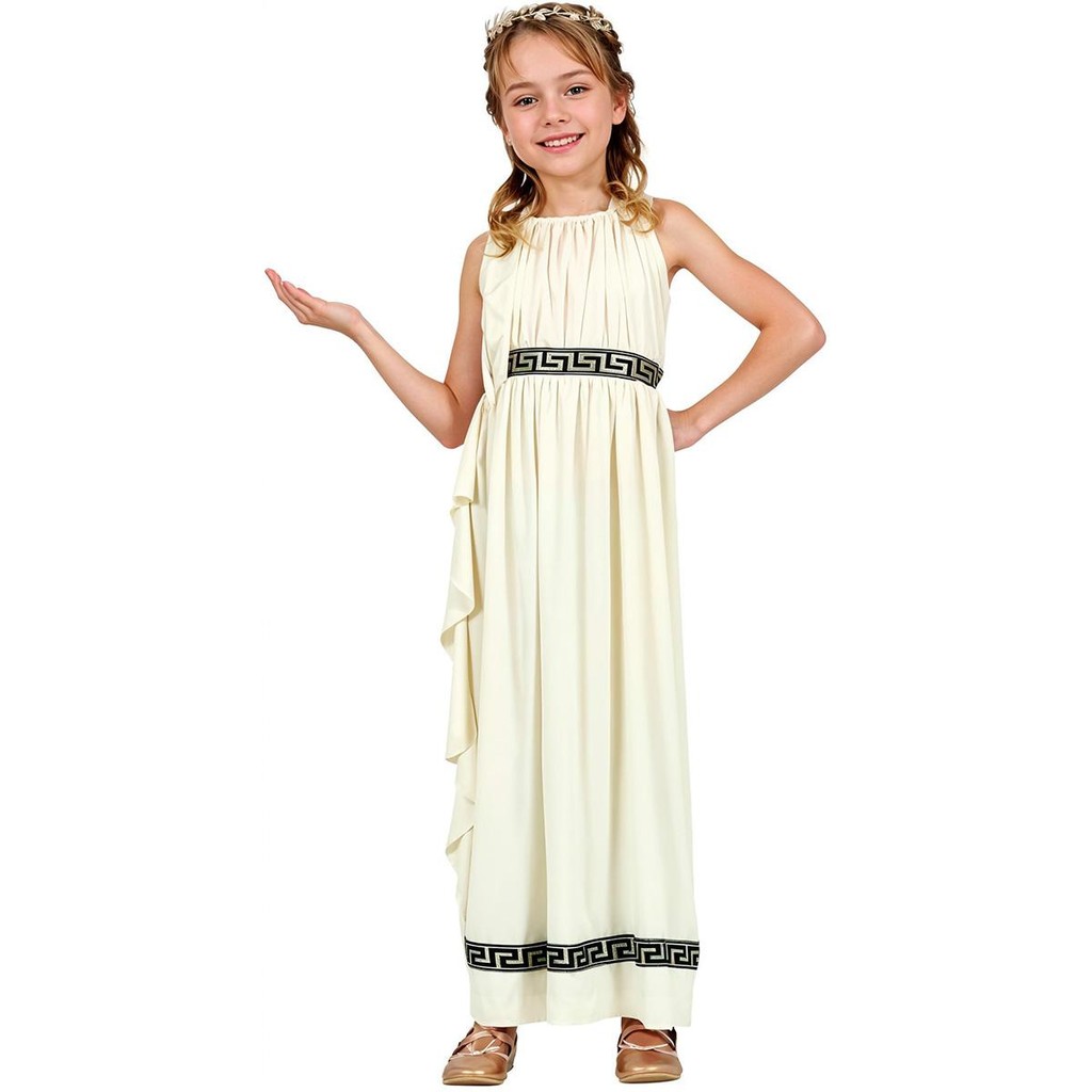 Fantasia Infantil pra Menina Super Luxo Vestido Deusa Grega Atenas