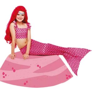 Fantasia Infantil Sereia Rosa Com Biquíni e Cauda que dá pra Andar
