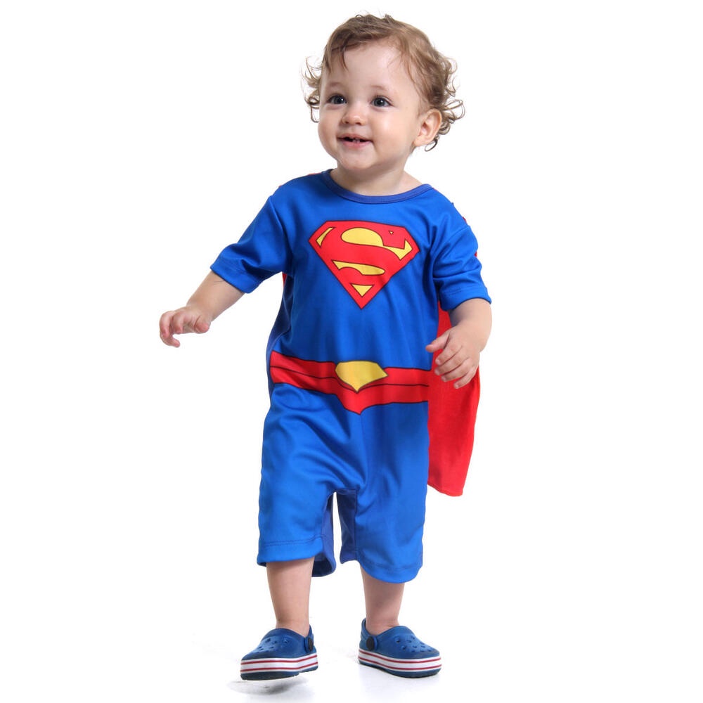 Fantasia Infantil Super Homem Bebê Com Capa Liga Da Justiça — Brinquedos