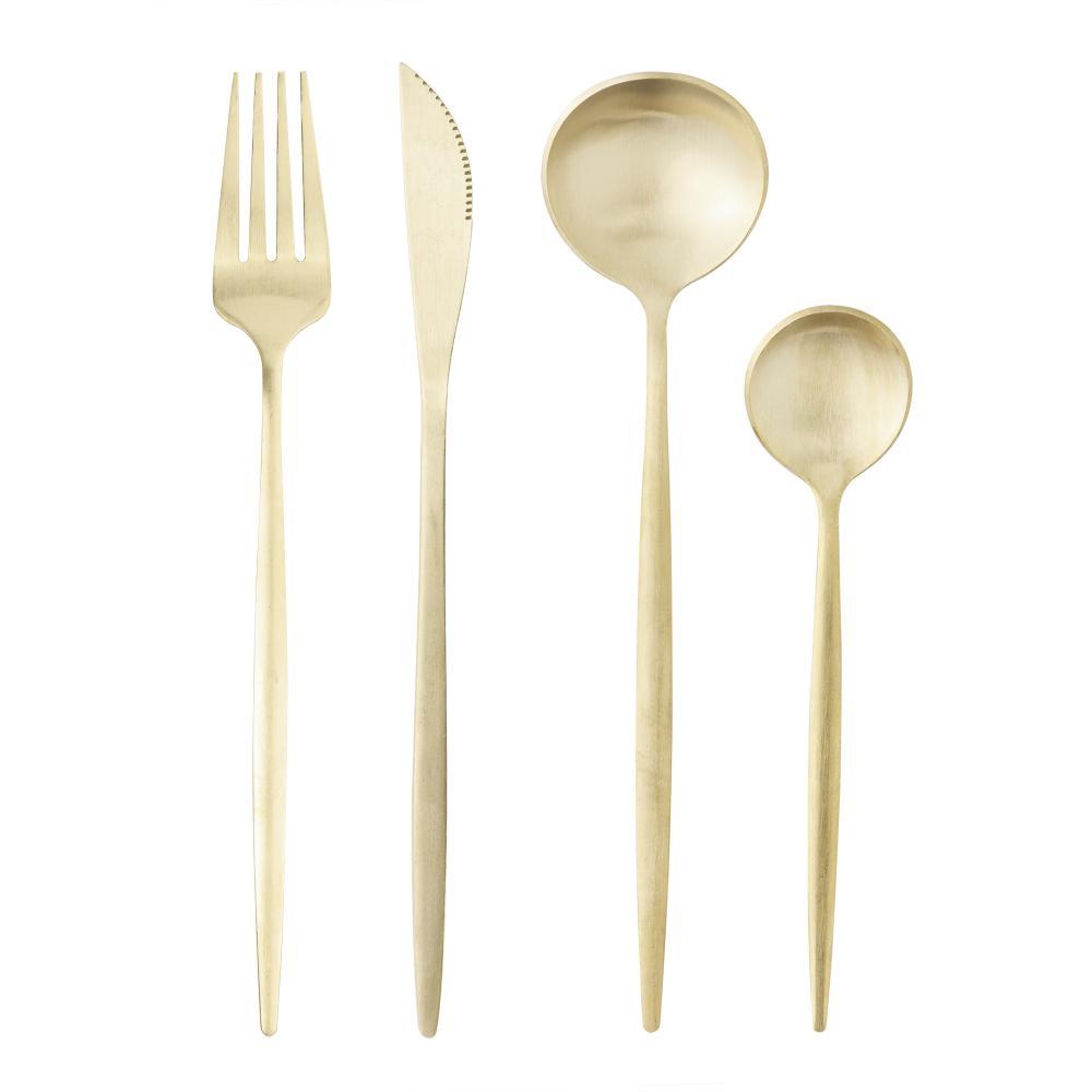 Faqueiro 16 Peças Lyor Ópera de Aço Inox Champanhe