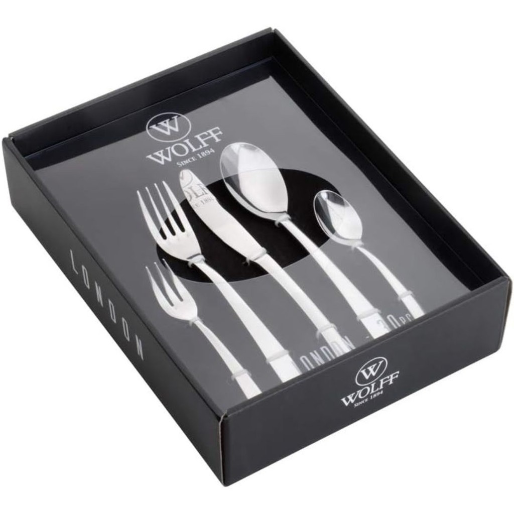 Faqueiro 30 peças de aço inox prateado London Wolff