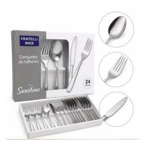 Faqueiro Aço Inox 24 Peças Fratelli Sunshine Garfo Faca Colher Mesa e