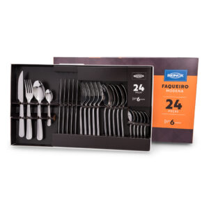 Faqueiro Brinox Linha Módena 24 Peças Aço Inox Brilho e Qualidade