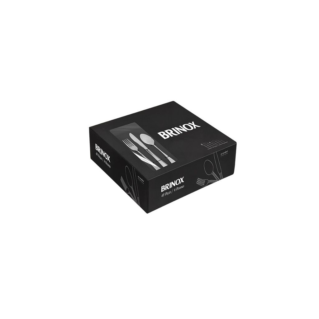 Faqueiro Brinox New Gourmet 48 Peças Aço Inoxidável