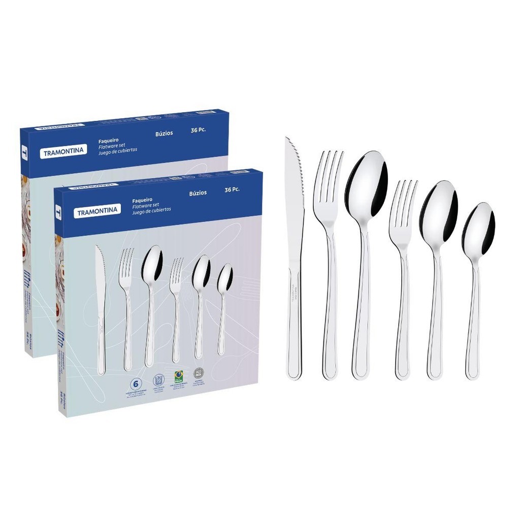 Faqueiro Buzios Aço Inox 72 Peças Tramontina