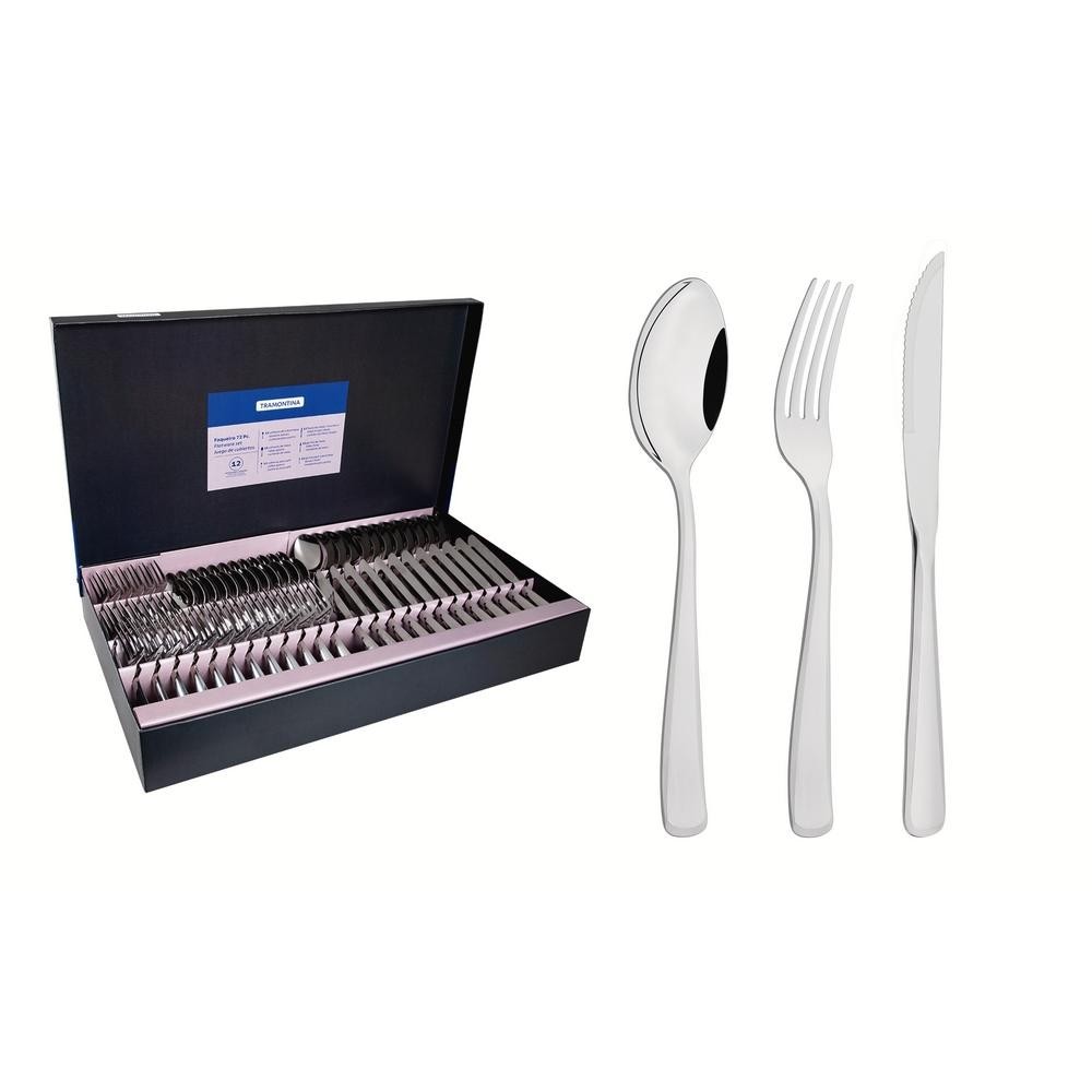 Faqueiro Churrasco Pacific Em Aço Inox 72 Peças Tramontina — Cozinha e Utensílios