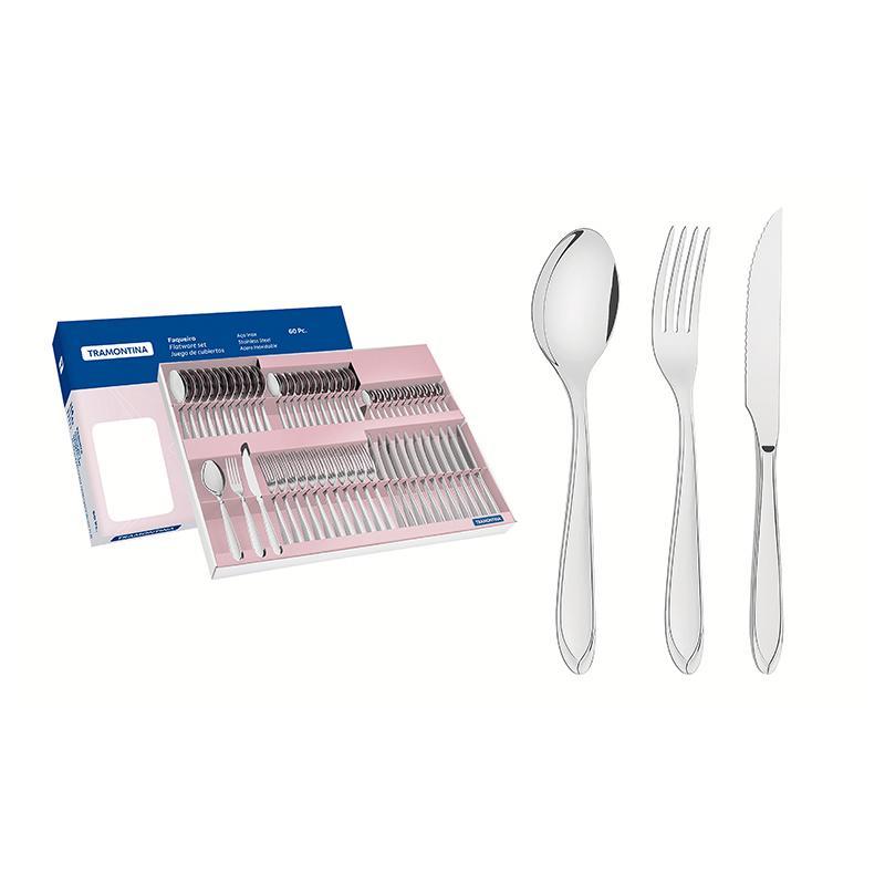 Faqueiro Inox Laguna Tramontina 60 Peças — Cozinha e Utensílios