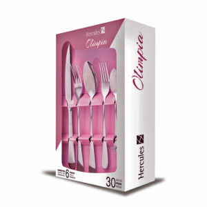 Faqueiro Inox Olímpia 30 Peças Aço Inoxidável Completo Facas Garfos