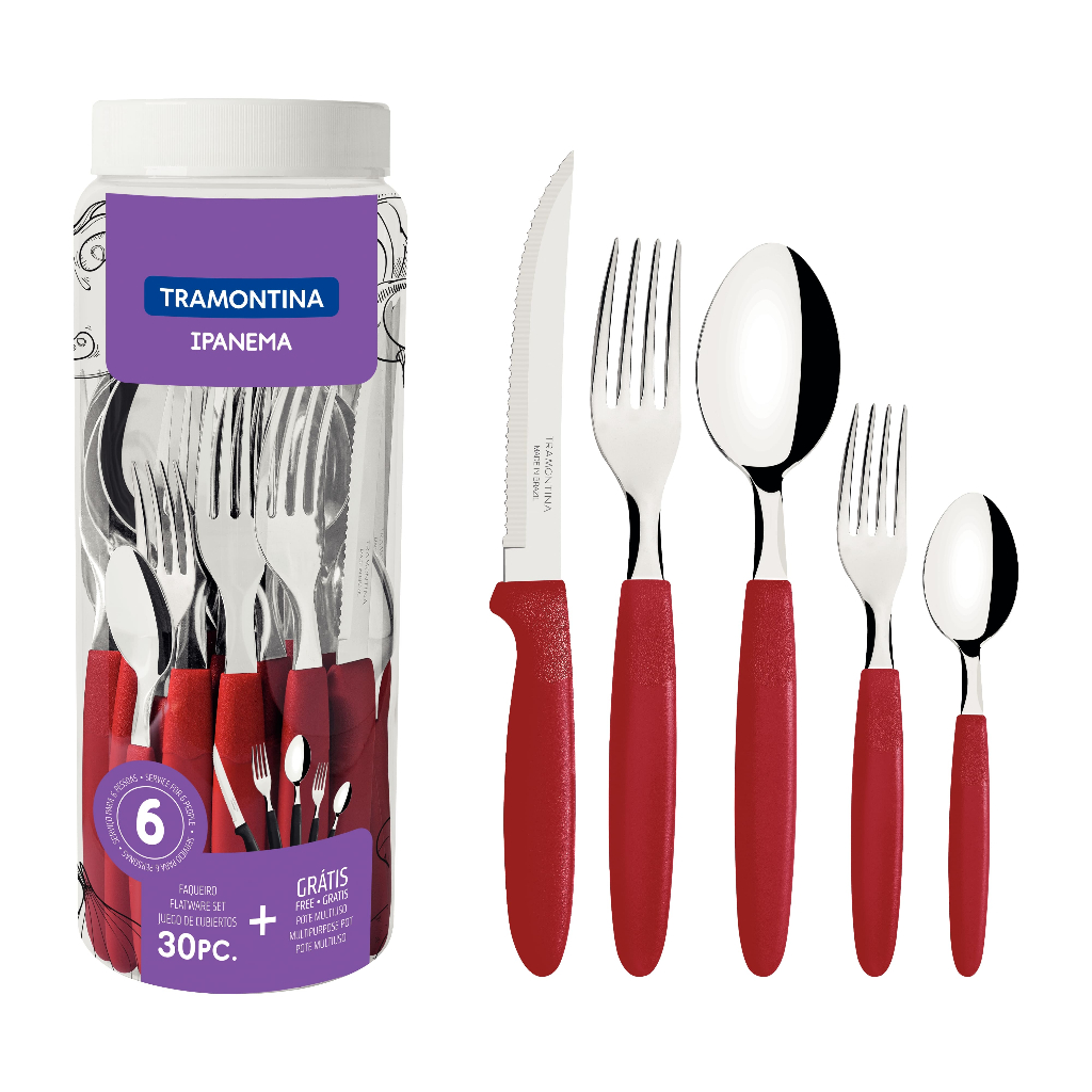 Faqueiro Inox Tramontina Ipanema 30 Peças Jogo De Talheres Cor