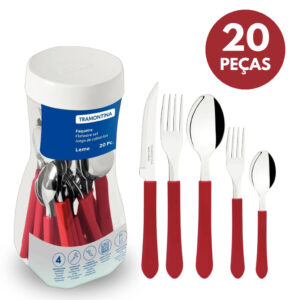 Faqueiro Jogo De Talheres 20 Peças Aço Inox Leme Tramontina Cabo