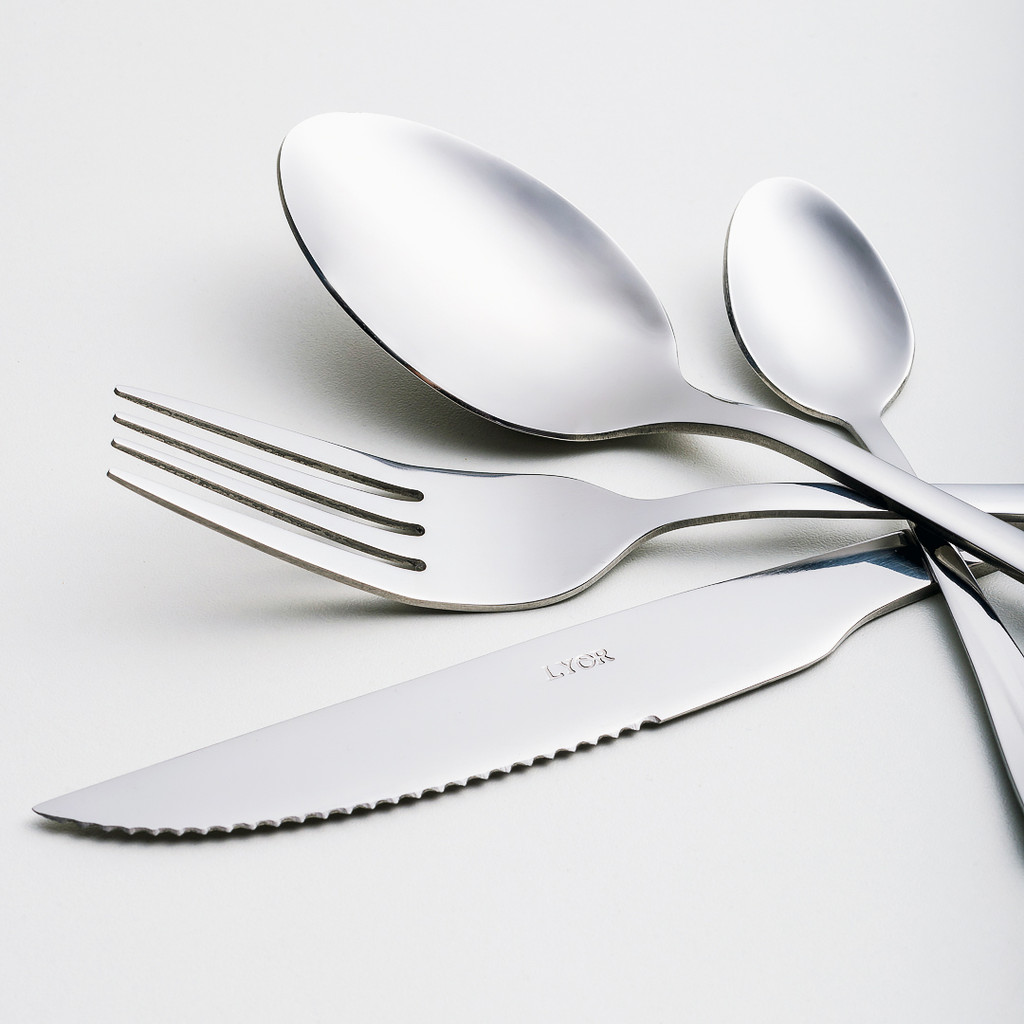Faqueiro Jogo de Talheres Inox 24 Peças Aço Inox Positano Lyor — Cozinha e Utensílios