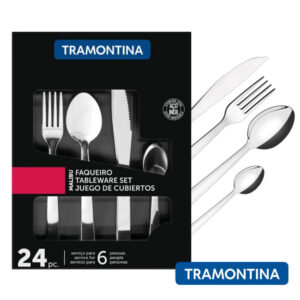 Faqueiro Tramontina Aço Inox Malibu 24 Peças Talher Ótima Qualidade