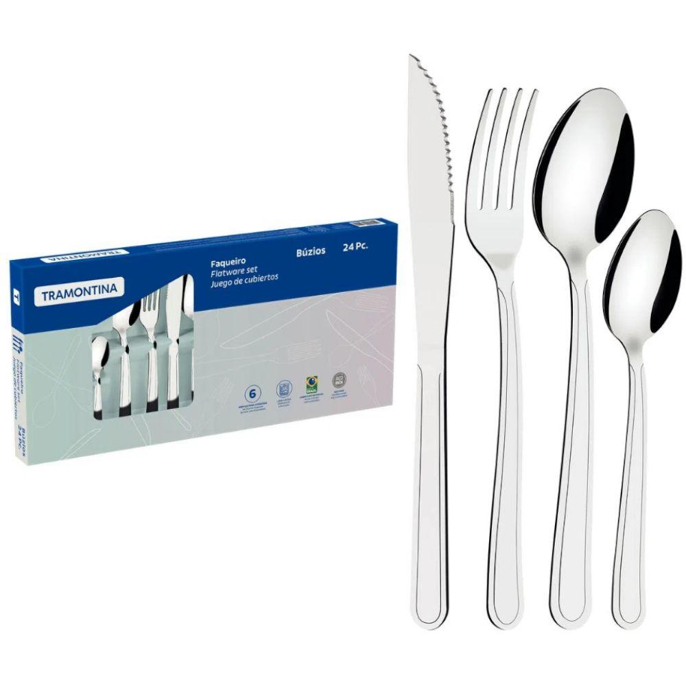 Faqueiro Tramontina Búzios 23799 071 Búzios 24 Peças Aço Inox — Cozinha e Utensílios