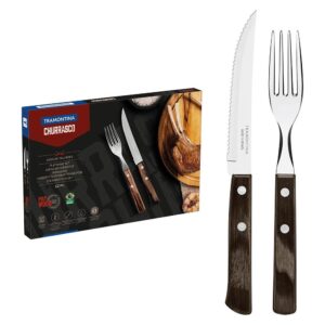 Faqueiro Tramontina Churrasco 12 Peças, em Aço Inox com Cabo Polywood