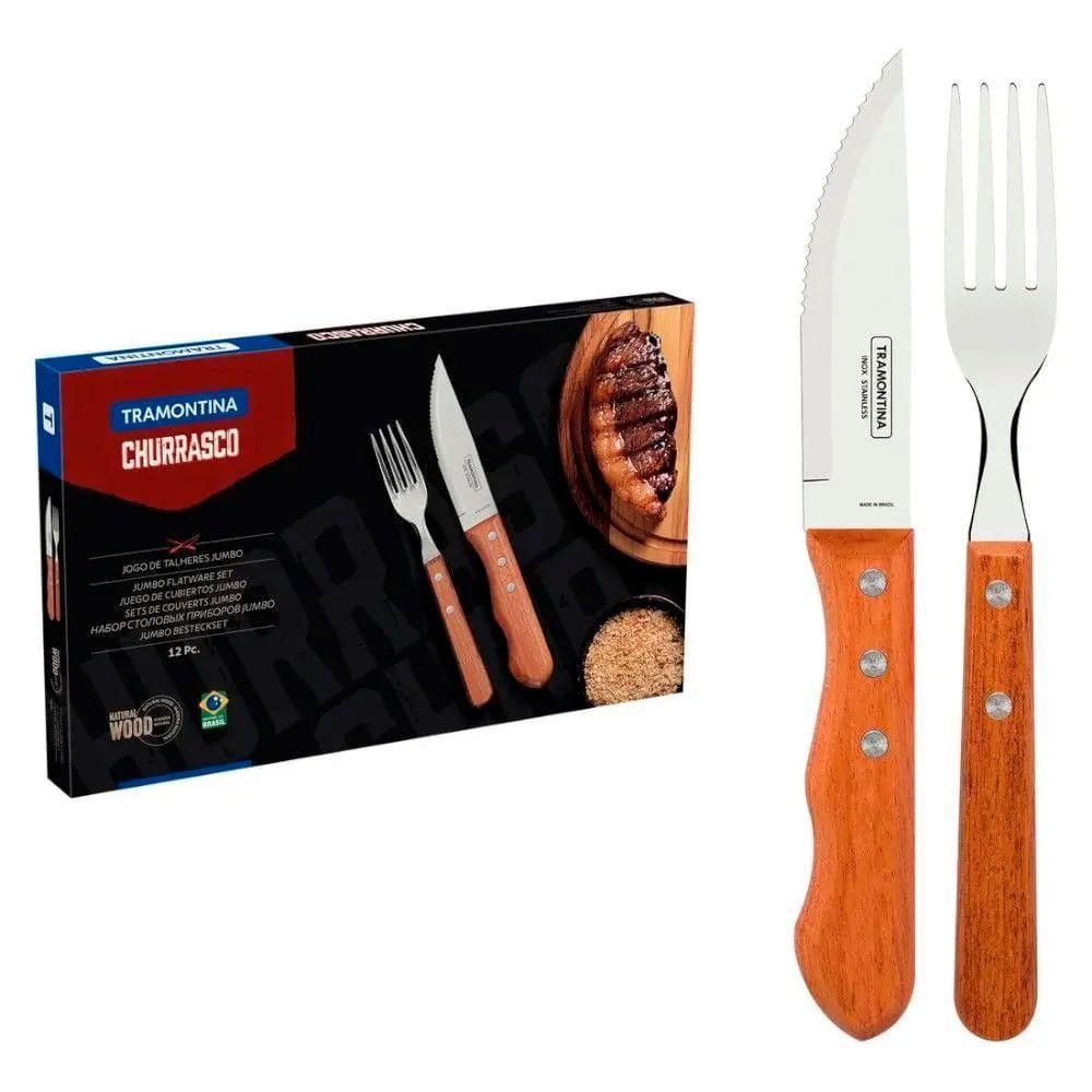 Faqueiro Tramontina Churrasco Jumbo 12 Peças, em Aço Inox com Cabo de — Cozinha e Utensílios