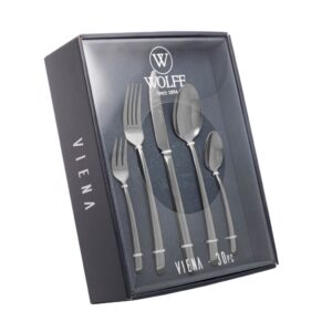 Faqueiro Viena Wolff 7, 20, 30, 48 ou 54 peças de aço inox prateado