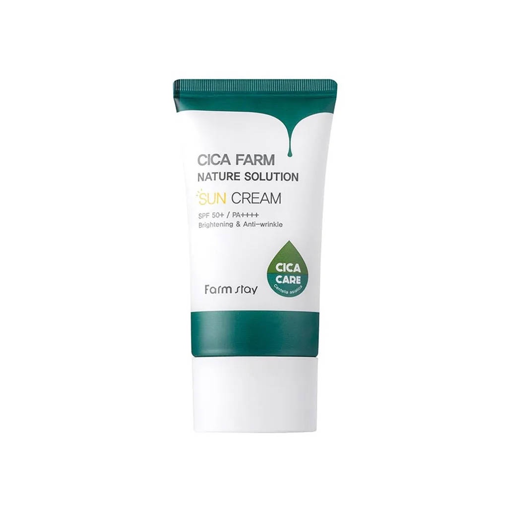 Farmstay cica farm nature solution sun cream sun screen sun block — Skincare