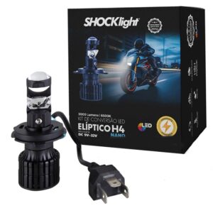 Farol Led Lampada H4 Nano Projetor Canhão para Moto 5000lm — TV e Vídeo