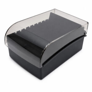 Fichário DE Mesa 5X8 Preto Com Tampa Translúcida Organizador Para