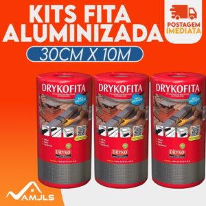 Fita Adesiva De Manta asfáltica adesiva Aluminizada Dryko 30cm x 10m