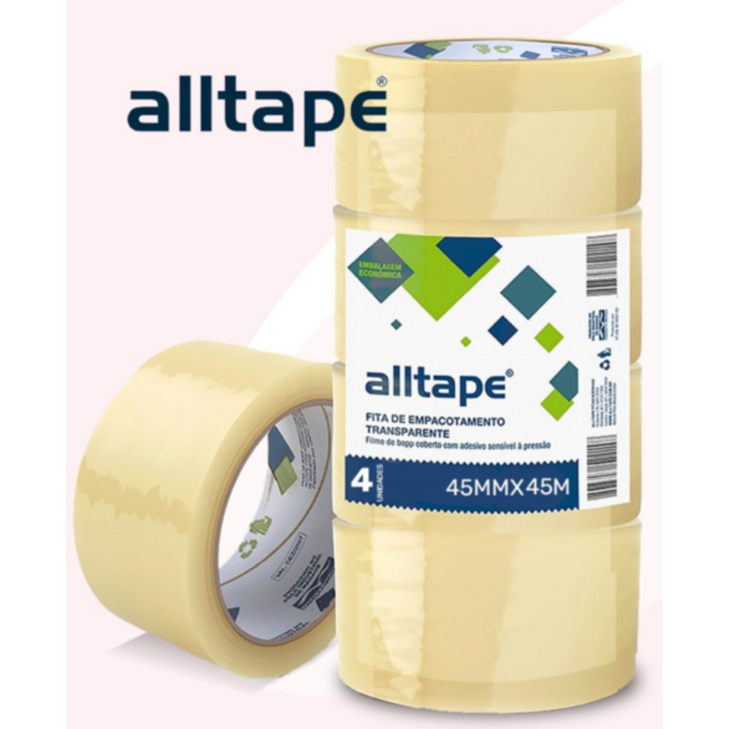 Fita Adesiva PP 45mm x 40m Transparente Forte e Ideal para Embalagens