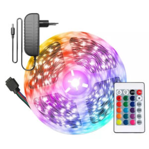 Fita Led Rgb 5 Metros A Prova D Água Com Controle Fonte 12V RGB Todas