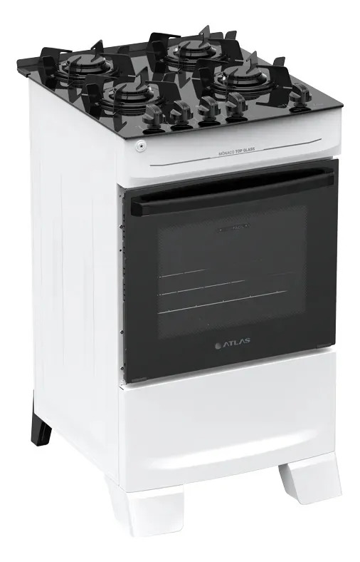 Fogão 4 Bocas Atlas Mônaco Top Glass Automático com Mesa De Vidro — Cozinha (grandes)