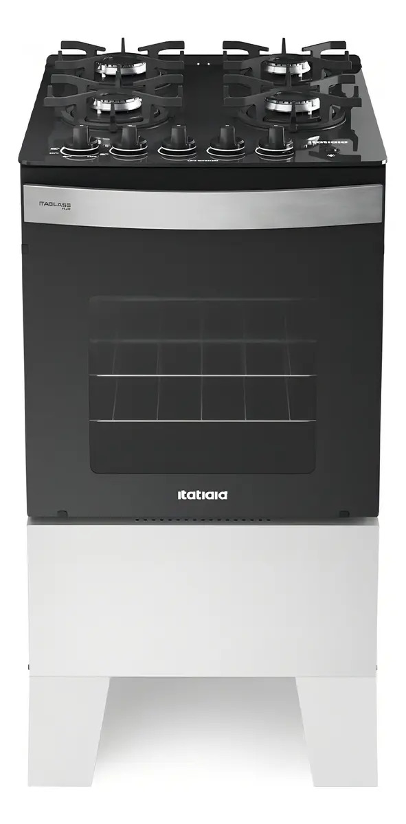 Fogão 4 Bocas Itatiaia Itaglass Plus Branco Trempes Ferro E Mesa De — Cozinha (grandes)