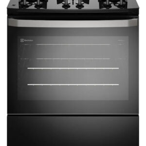 Fogão 5 Bocas Electrolux Preto Efficient Mesa de Vidro PerfectCook e